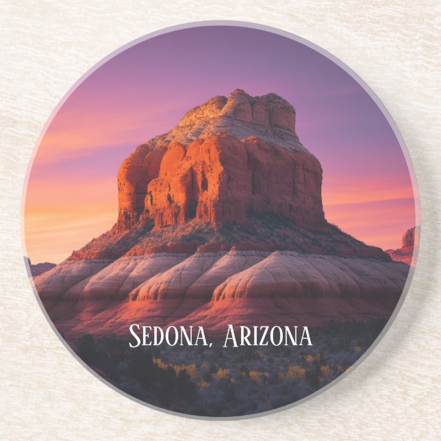 Schöne Sedona Arizona Rote Felsen Landschaft Kunst Getränkeuntersetzer (Vorne)