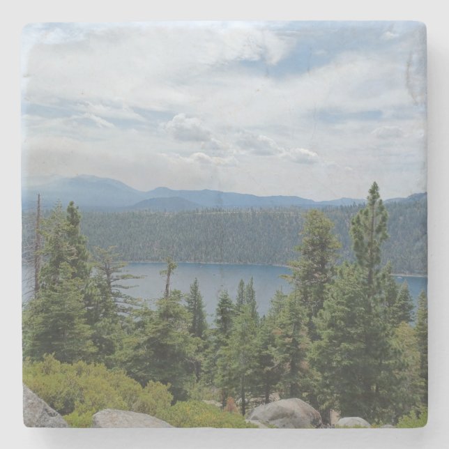 Schöne Seenlandschaft Tahoe Steinuntersetzer (Vorderseite)