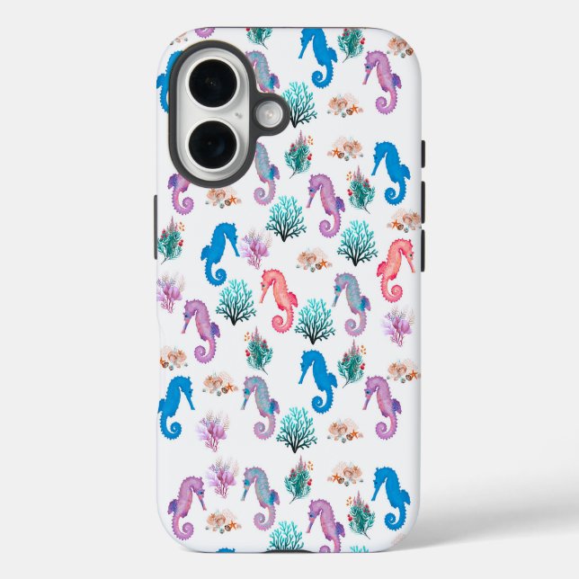 Schöne Seepferde iPhone 16 Hülle (Rückseite)