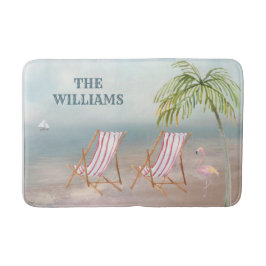Schöne Serene Watercolor Beach Szene Bath Mat Badematte