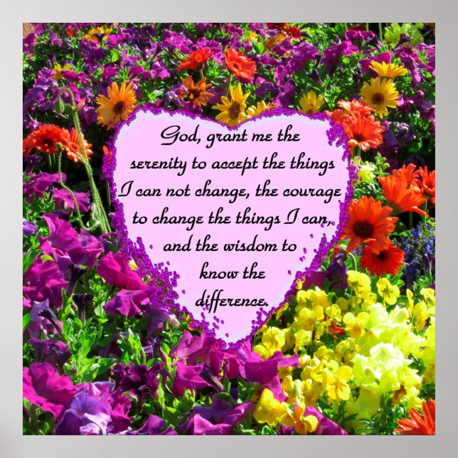 SCHÖNE SERENITY PRAYER FOTO DESIGN POSTER (Vorne)