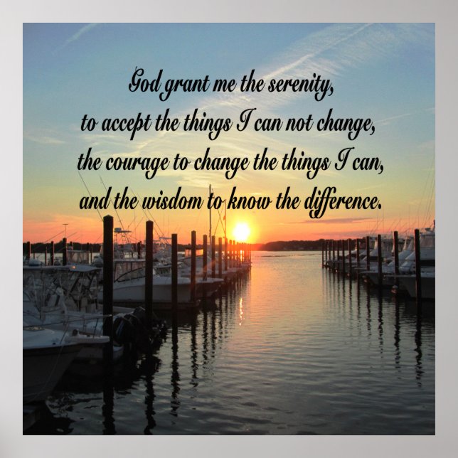 SCHÖNE SERENITY PRAYER SUNSET ORIGINAL POSTER (Vorne)