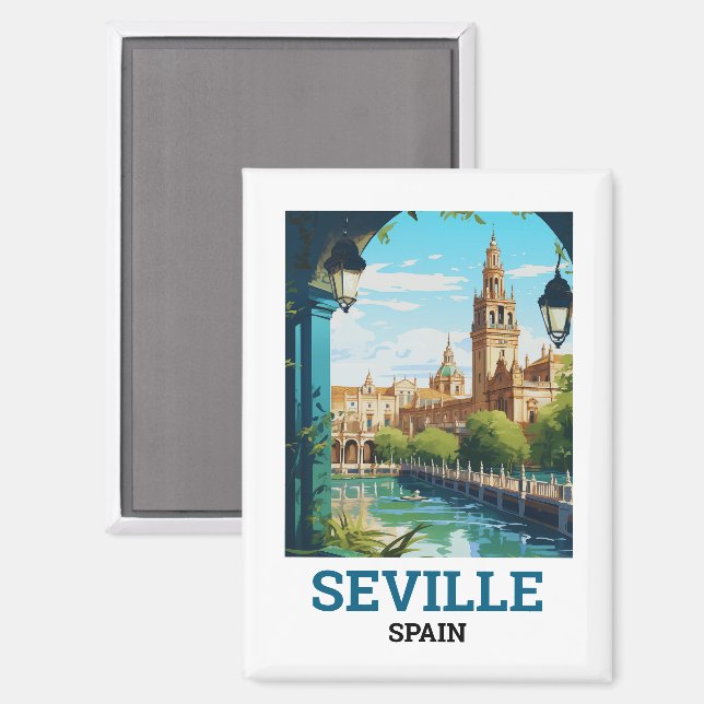 Schöne Sevilla Schönheit Andalusien Spanien Reisen Magnet (Vorderseite/Rückseite)