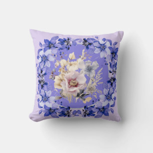 Schöne Shabby Chic Blaue und Rosa Florale Garten Kissen