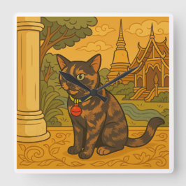 Schöne Siam Cat Square Uhr