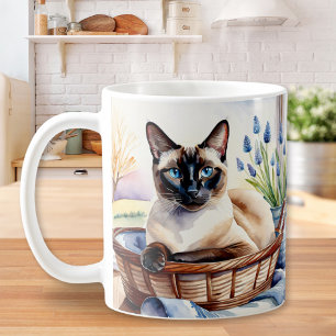 Schöne Siamkatze Haustierrasse Elegante Kunst Katz Kaffeetasse