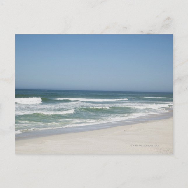 Schöne Sicht auf den Strand gegen den klaren Himme Postkarte (Vorderseite)