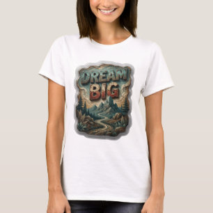 Schöne Silber-DREAM BIG Statement-T-Shirt T-Shirt
