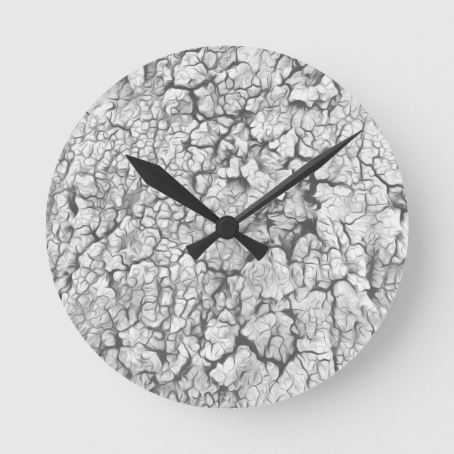 Schöne Silbergraue Natur Abstrakt Runde Wanduhr (Vorderseite)