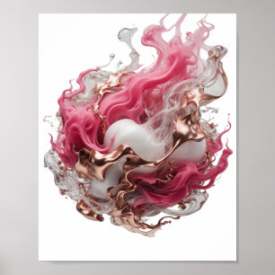 Schöne silberne ABSTRACTE KUNST Künstlerisches Mot Poster