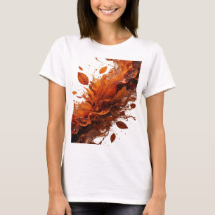 Schöne silberne HERBSTBLÄTTER IN CHOCOLADEN-SPLASH T-Shirt