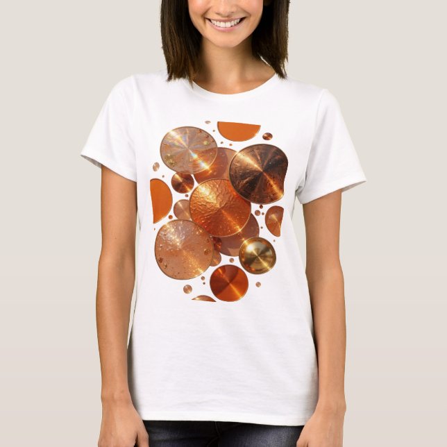 Schöne silberne KUPFER-SCHEIBEN Custom Tee (Vorderseite)