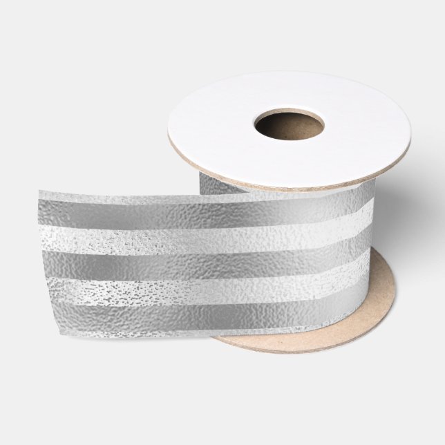 Schöne Silberstreifen-Hochzeit Satinband (Spule)