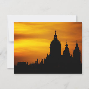Schöne Silhouette Sonnenuntergang Postkarte