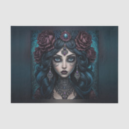 Schöne Sinti und Roma Fortune Teller Woman Decoupa Seidenpapier