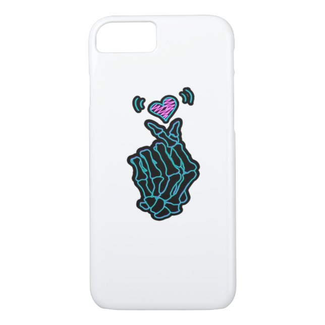 Schöne Skeletthandschuhe mit einem Herzsignal für  Case-Mate iPhone Hülle (Rückseite)