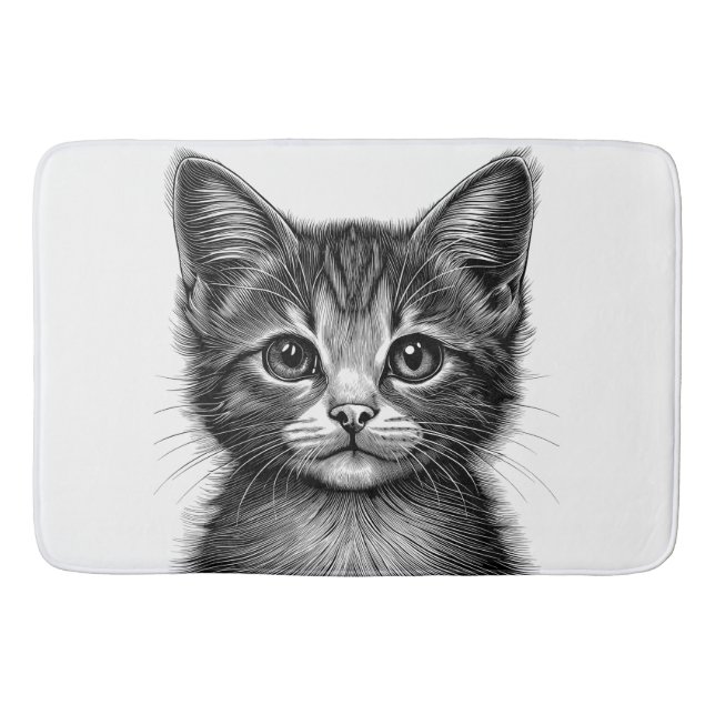 Schöne Skizze der jungen Katze Badematte (Vorderseite)