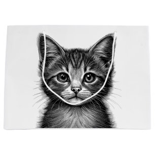 Schöne Skizze der jungen Katze Große Geschenktüte