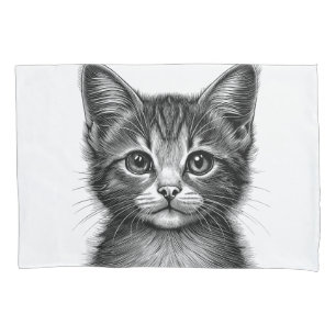 Schöne Skizze der jungen Katze Kissenbezug