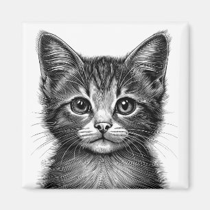 Schöne Skizze der jungen Katze Magnet