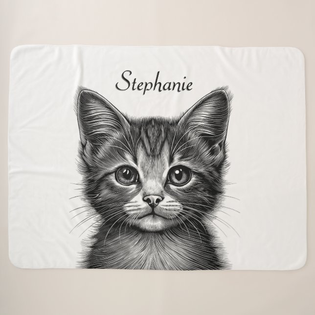 Schöne Skizze der jungen Katze Sherpadecke (Vorderseite (Horizontal))