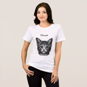 Schöne Skizze für junge Katzen Persönlich Tri-Blend Shirt