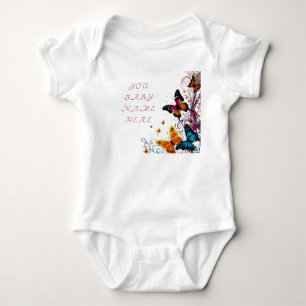 Schöne skurrile Schmetterlinge Baby Strampler