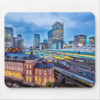 Schöne Skyline der Stadt Tokio am Bahnhof