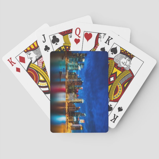 Schöne Skyline von Singapur City bei Sunset Spielkarten (Rückseite)