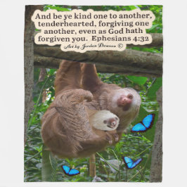 Schöne Sloth-Schrift: Ephesians 4:32 Fleecedecke