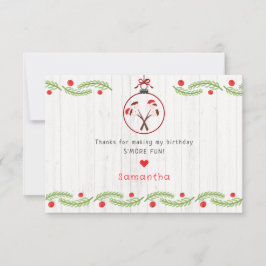 Schöne S'mores-Marshmallows Kinder-Weihnachts-Gebu Dankeskarte