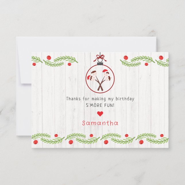 Schöne S'mores-Marshmallows Kinder-Weihnachts-Gebu Dankeskarte (Vorderseite)