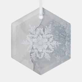 Schöne Snowy Snowflake Weihnachten Ornament Aus Glas