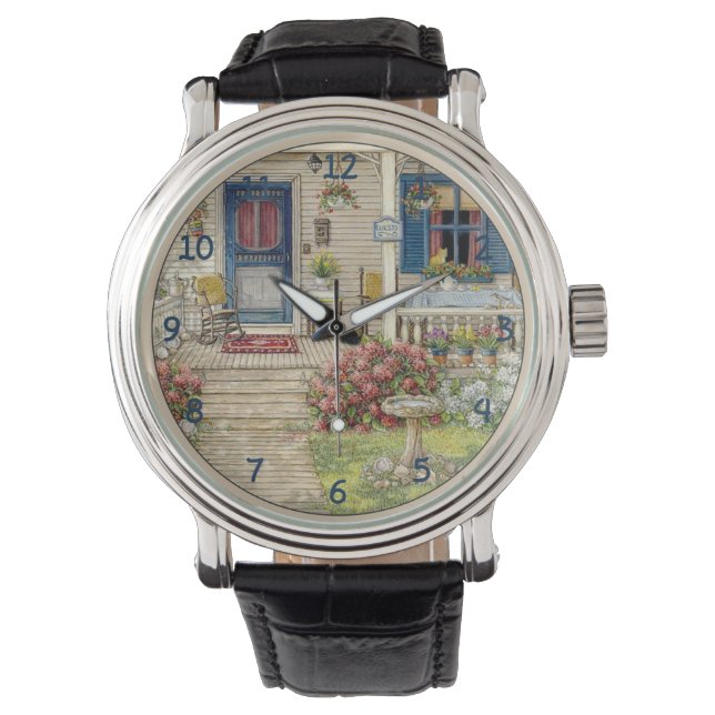 Schöne Sommer-Hütte Armbanduhr (Vorderseite)