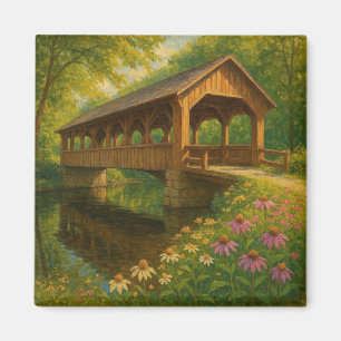 Schöne Sommer überdachte Brücke Kunst Magnet