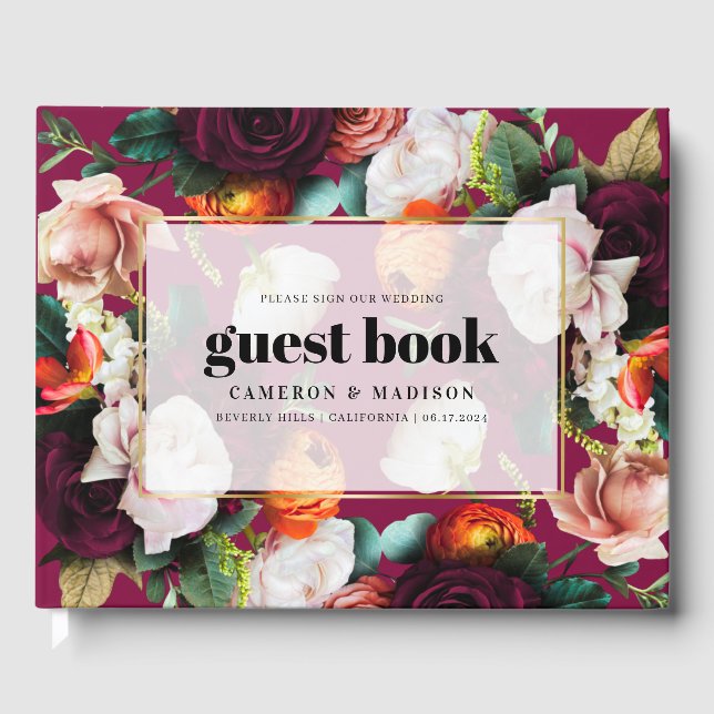 Schöne Sommerhochzeit für Blume Gästebuch (Vorderseite)