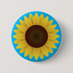 Schöne Sommersonnenblume Button