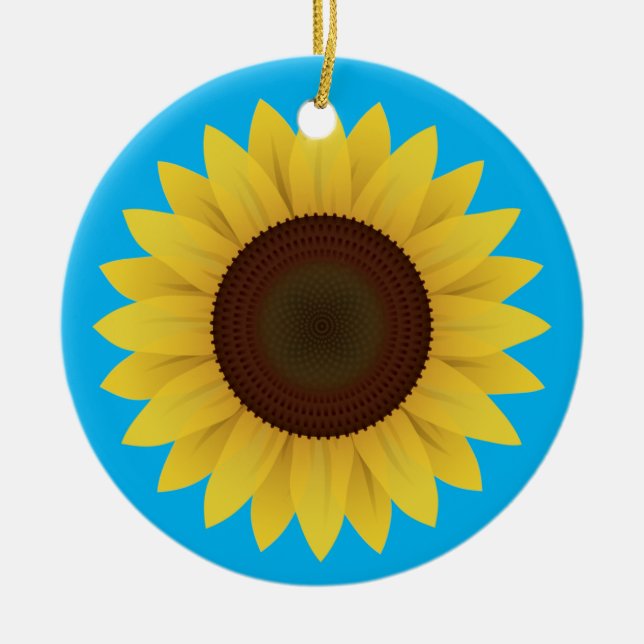 Schöne Sommersonnenblume Keramik Ornament (Vorne)