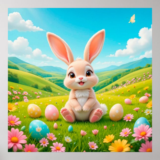 Schöne Sonne auf der farbenprächtigen Wiese des Fr Poster (Vorne)
