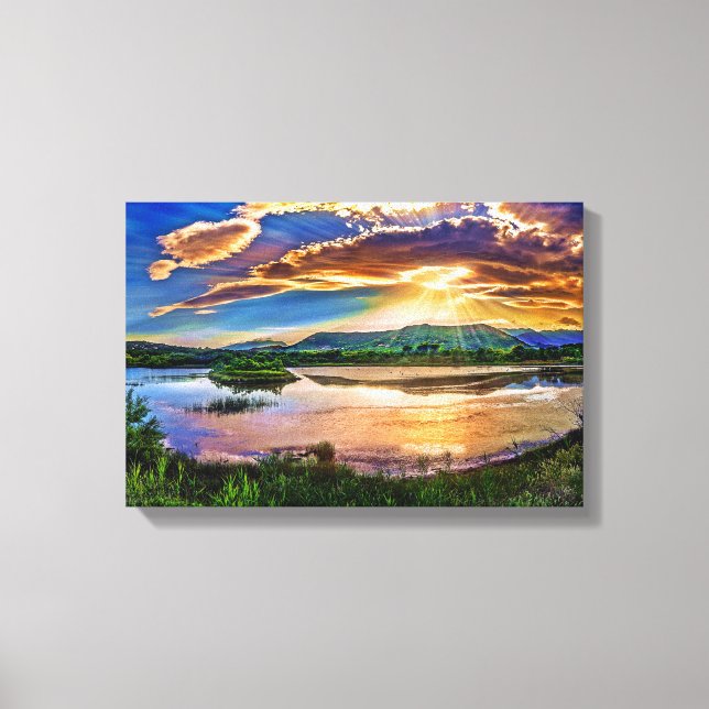 Schöne Sonnenaufgange Spiegelungen Leinwanddruck (Vorderseite)