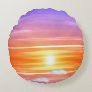 Schöne Sonnenaufgangs-Rundkissen Rundes Kissen