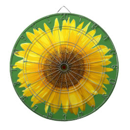 Schöne Sonnenblume auf Grün Dartscheibe