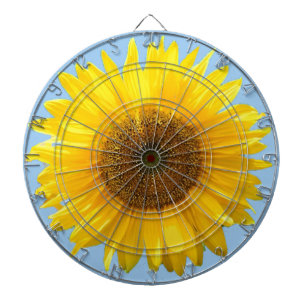 Schöne Sonnenblume auf Hellblau Dartscheibe