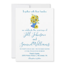 Schöne Sonnenblume Boot Vase Hochzeit Einladung