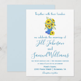 Schöne Sonnenblume Boot Vase Hochzeit Einladung