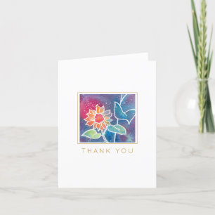 Schöne Sonnenblume Flora Wasserfarbe Dankeskarte