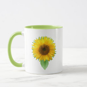 Schöne Sonnenblume & Freudetext-Tasse Tasse