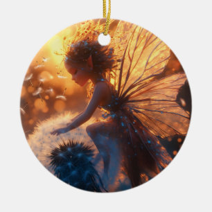 Schöne Sonnenblume mit Lüster Keramik Ornament