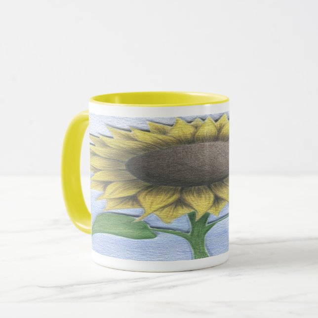 Schöne Sonnenblume Tasse (Vorderseite Links)