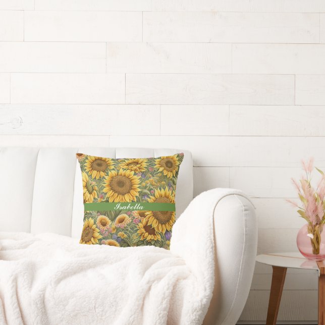 Schöne Sonnenblume Trendy Collection Kissen (Liege)